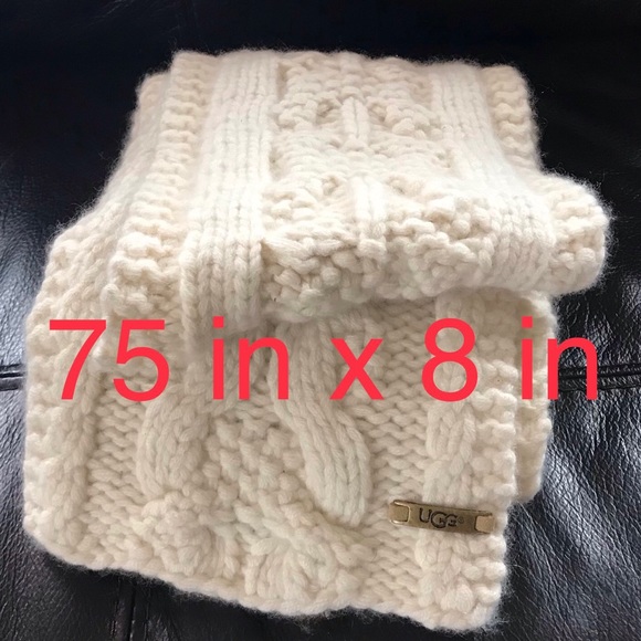 UGG Accessories - Ugg Cable knit cream color Cashmere Scarf